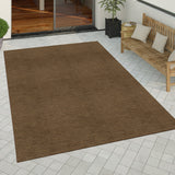 Outdoor Garden Rug Brown Monochrome Extra Large Small Decking Patio Terrace Mat
