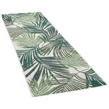 Outdoor Floral Rug Green Cream Palm Pattern Large Small Hall Patio Garden Mats
