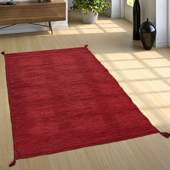Red and Orange Rug Soft Cotton Rugs with Tassels XL Large Small Carpet Hall Mat