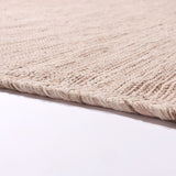 Large Rug Beige Stripes Cotton Handwoven Tassels Living Room Bedroom Area Mat