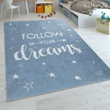 Kind Rug Room Blue Colour Follow your Dreams Large Small Children's Stars Mat