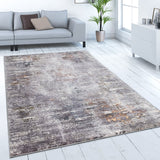 Abstract Vintage Design Rug Grey Multicoloured Short Pile Soft Large Carpet Mat