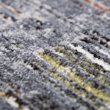 Abstract Vintage Design Rug Grey Multicoloured Short Pile Soft Large Carpet Mat