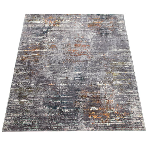 Abstract Vintage Design Rug Grey Multicoloured Short Pile Soft Large Carpet Mat