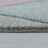 Pastel Colours Rug 3D Diamond Pattern Large Heavy Thick Short Pile Area Carpet