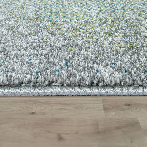 Modern Rug Blue Green Grey Geometric Design Short Pile Carpet Living Room Mat