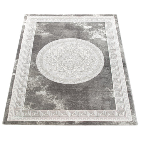 Grey Baroque Style Rug Flower Pattern Extra Large Size Area Hallway Runner Mat