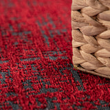 Large Red and Grey Rug Mottled Flatweave Large Small Carpet Modern Stylish Mat