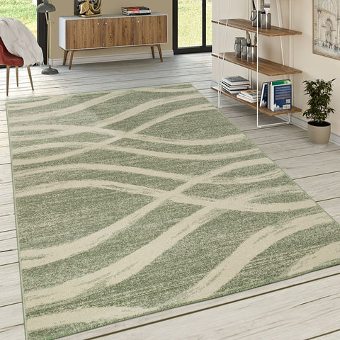 Sage Green Rug Abstract Modern Pattern Extra Large Small Woven Living Room Mat