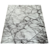 Grey Rug Silver Marble 3D Effect Large XL Small Carpet for Living room Bedroom