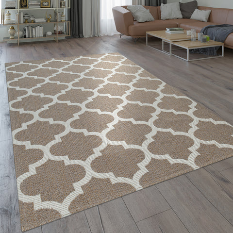 Brown Cotton Rug Large Small XL Runner Living Room Rugs Taupe Flat Woven Carpet