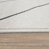 White Cream Rug Geometric Diamond Pattern Retro Vintage Carpet Large Runner Mat