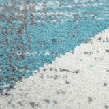 Vintage Rug Blue Grey Cream Pastel Colours Carpet Chic Large Robust Design Mat