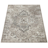 Oriental Beige Rug Traditional Pattern Short Pile Carpet Living Room Hall Mat