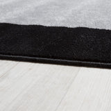 Black and Grey Rug Modern Border Design Living Room Bedroom Carpet Area Rugs Mat