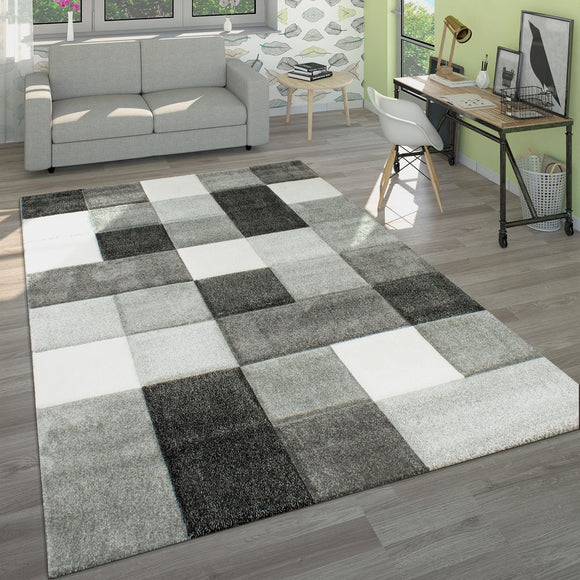 Grey Rug 160x230 Designer Geometric Carpet Living Room Rugs Large Modern Mat