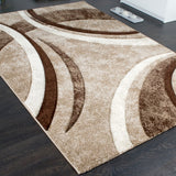 Large Beige Rug Geometric Pattern In Brown Living Room Carpet Small XL Large Mat
