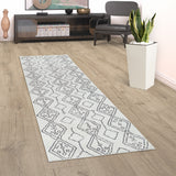 Large Rug White Cream Colours Abstract Pattern Scandi Boho Design Bedroom Mats