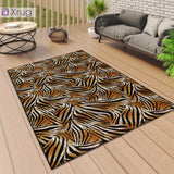 Outdoor Rug Tropical Orange Black for Decking Patio Garden Mat Large Small Tiger Animal Print Pattern 