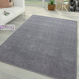 Plain Grey Rug Silver Grey Soft Extra Large Small Living Room Bedroom Rug Hall Runner Circle Round
