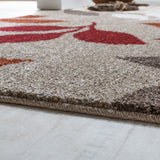 Floral Rug Heavy Woven Beige Terracotta Red Tones Thick Carpet Small Extra Large