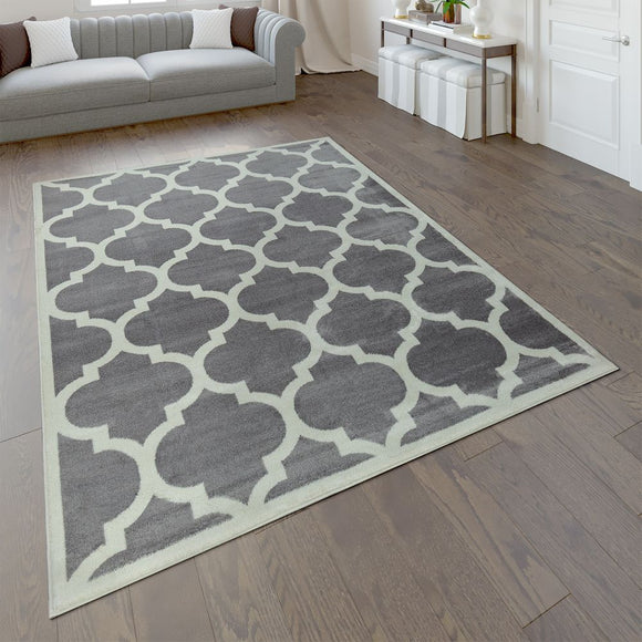 Grey Vintage Rug for Living Room Trellis Moroccan Design Small Xl Large Area Mat