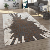 Designer Beige Rugs Shimmering Modern Pattern 3D Effect Small X Large Carpet Mat