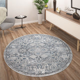 Traditional Oriental Rug Grey Cream Blue Colours Large Small Runner Round Carpet